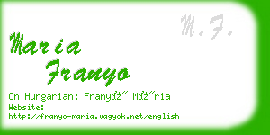 maria franyo business card